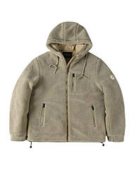 후드후리스 카키베이지 내피퀼팅점퍼 m-icjp56ka