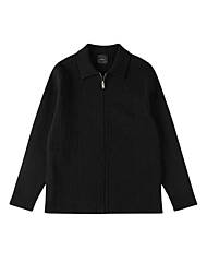 블랙골지스판 슬림핏카라니트 집업가디건 m-gnit62bk