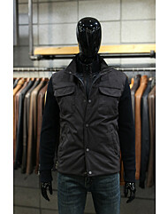 에코레더스웨이드배색 슬림핏 하이넥니트블루종 m-gcjp63dbr