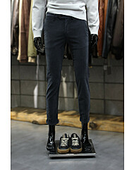 이태리직수입 가먼트다잉브러쉬드코튼 슬림스판팬츠차콜 f-gcpt57ch