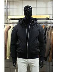 드랍숄더릴렉스핏 덕다운 블랙후드블루종 m-qcjp64bk