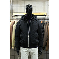 드랍숄더릴렉스핏 덕다운 블랙후드블루종 m-qcjp64bk