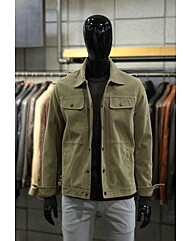 에코레더누벅 베이지스웨이드 스냅트러커자켓 m-gpjp52be