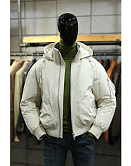 드랍숄더릴렉스핏 덕다운 아이보리후드블루종 m-qcjp64iv