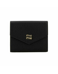 [명품] 25SS 미우미우 메탈 로고 레더 지갑 블랙 5MH040 ADT7 F0002