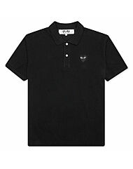 [명품] 꼼데가르송 25SS 남성 블랙 하트 와펜 카라 티셔츠 블랙 AX T066 051 1