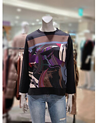 소고 AI4TA20 라운드 프린트티셔츠블라우스