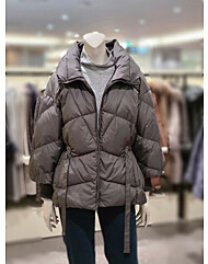 소고 벌룬소매 허리스트링 리본장식 하이넥 구스패딩TI4FA22