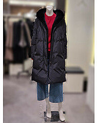 소고 양털 무스탕 배색 구스 롱 패딩 TJ4FA05