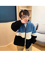 [예약발송] 배색 절개 양털 점퍼 R7125