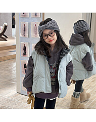 리버서블 체크 패딩 조끼 R15728