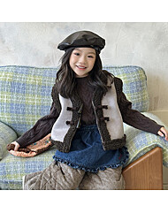 [예약발송] 에릴 스웨이드 뽀글이 조끼 R15845