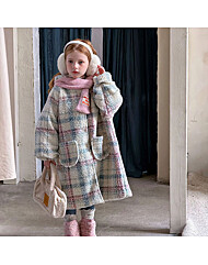 [예약발송] 파스텔 체크 뽀글이 코트 R16001