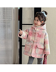[예약발송] 캔디 체크 뽀글이 후드 코트 R16192
