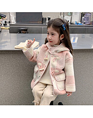 [예약발송] 파스텔 체크 후드 코트 R16180