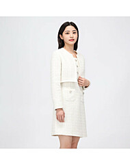 [케네스레이디] 자켓 레이어드 트위드 미니 원피스 EWOPOL0400