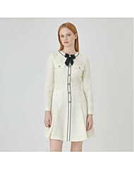 [케네스레이디]리본브로치 트위드 원피스 EWOPOJ0100