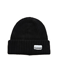 (가니) A4429 099 FW25 공용 로고 라벨 울 비니