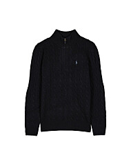 [폴로 랄프로렌] 710876766 005 FW25 남성 케이블 반집업 니트