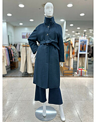 [발렌시아]하이넥 알파카 벨트 롱코트 24BMH32