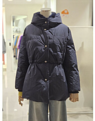 [발렌시아]허리밴딩 퍼 넥 구스 하프패딩 24AME25