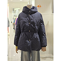 [발렌시아]허리밴딩 퍼 넥 구스 하프패딩 24AME25