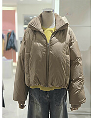 [발렌시아]하이넥 구스 집업 숏패딩 24AME11