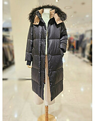 [발렌시아]퍼 탈부착 후드 하이넥 구스패딩 24AME23