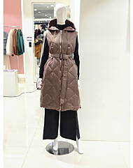 [발렌시아]후드집업 벨티드 롱 덕다운베스트251GE40