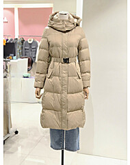 [발렌시아]하이넥 후드 롱 벨트 오리털 패딩 24AGE66