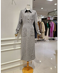 [발렌시아]울 슬림 롱 카라 원피스 24BMO21