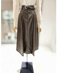 [발렌시아]뒷밴딩 벨트 포인 레더 스커트 24AGS38