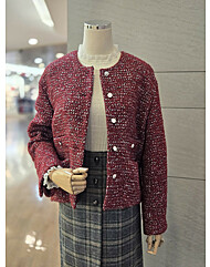 [발렌시아]라운드넥 트위드 울 자켓 24AMJ12