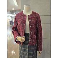 [발렌시아]라운드넥 트위드 울 자켓 24AMJ12