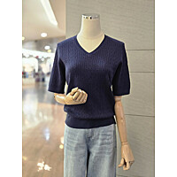 [발렌시아]브이넥 꽈배기 반팔보들니트244OK81