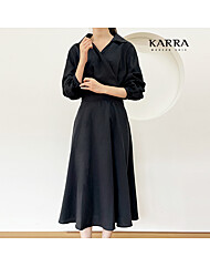 KARRA (77까지)사선랩플레어뒷밴딩원피스_KB2SOP001G