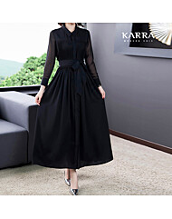 KARRA 믹스플리츠카라원피스_A3F0110