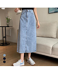 KARRA 사이드백버튼데님스커트_A5S0236
