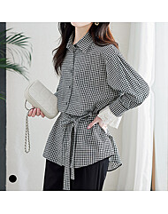 KARRA (77까지)로맨틱체크블라우스+벨트SET_A5S0448