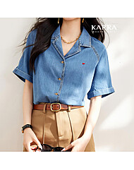 KARRA 데님오픈카라넥셔츠_A5M0033