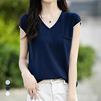 KARRA 배색라인캡슬리브니트_A5M0216