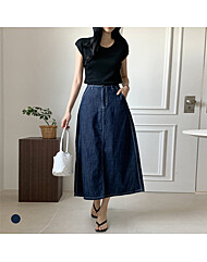 KARRA (77까지)백슬릿스티치에이데님스커트_A5M0454
