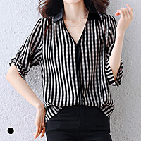 KARRA 버티컬라인파이핑블라우스_A5M0506