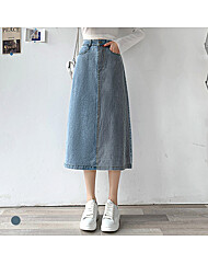 KARRA 스트라이프백밴딩데님스커트_A5M0592