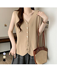 KARRA 브이넥럭셔리버튼베스트_A5M0601