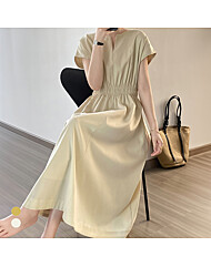 KARRA 숏슬리브슬릿넥셔링원피스_A5M0988