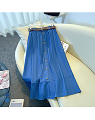 KARRA 센터버튼데님스커트+벨트SET_A5M0981