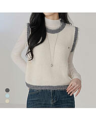 KARRA 클린울배색니트베스트_A5W0458