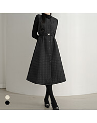 KARRA 그리드누빔플레어원피스+벨트SET_A5W0445