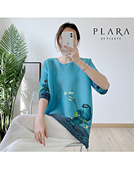 PLARA (88까지)페럿프린팅플리츠블라우스_PK2SBL010C